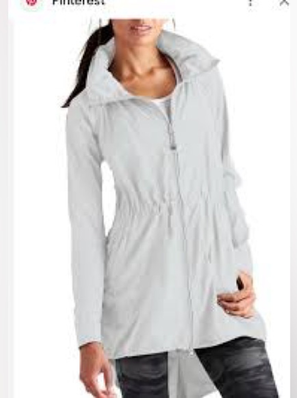 Athleta Rain Light Gray Coat Size M